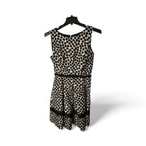 NWOT Danny & Nicole Black and Cream Polka Dot Mini Dress
